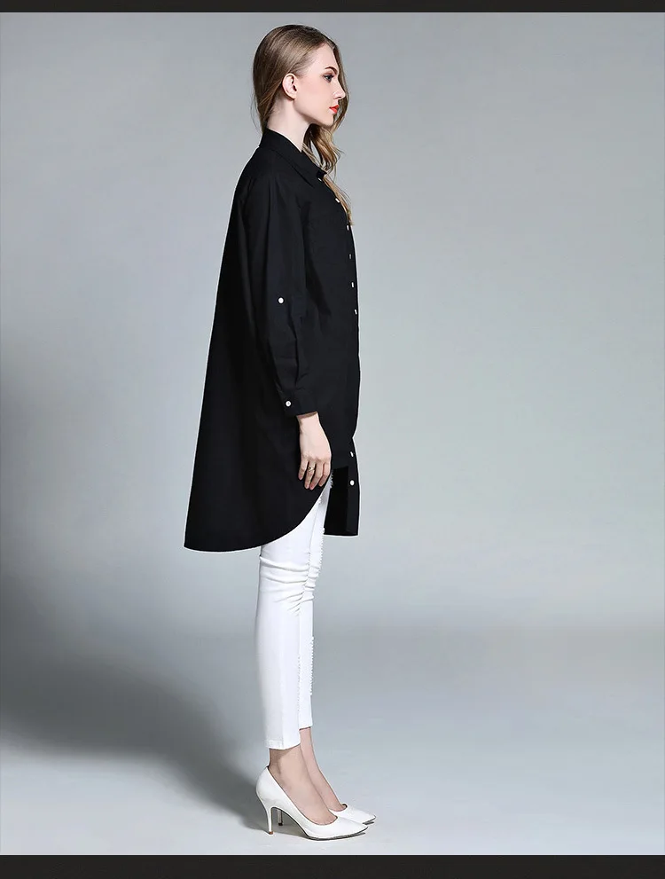 Zanzea Новое поступление хлопок длинный корейский Blusa Европейский станция 2018 Летняя одежда новый жира мм большой размеры Женская неравномерн