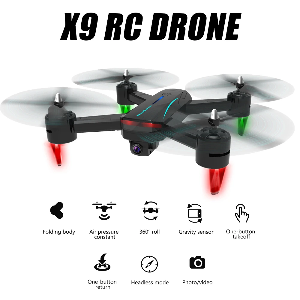 X9 RC Drone 2 4G Wi Fi FPV складной 6 осевой Квадрокоптер Дрон с камерой 720P HD удержание