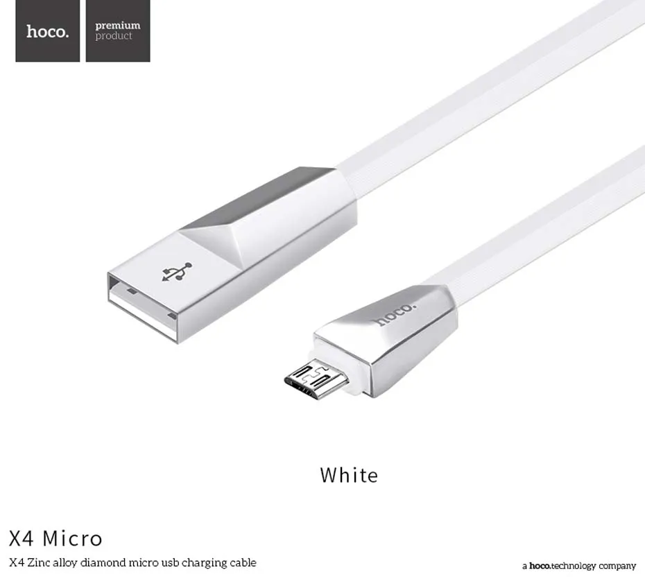 НОСО цинковый сплав 2,4 AUSB кабель зарядный кабель для Apple iPhone разъем OTG Зарядное устройство Micro Тип usb C для samsung xiaomi huawei - Цвет: White for Micro USB