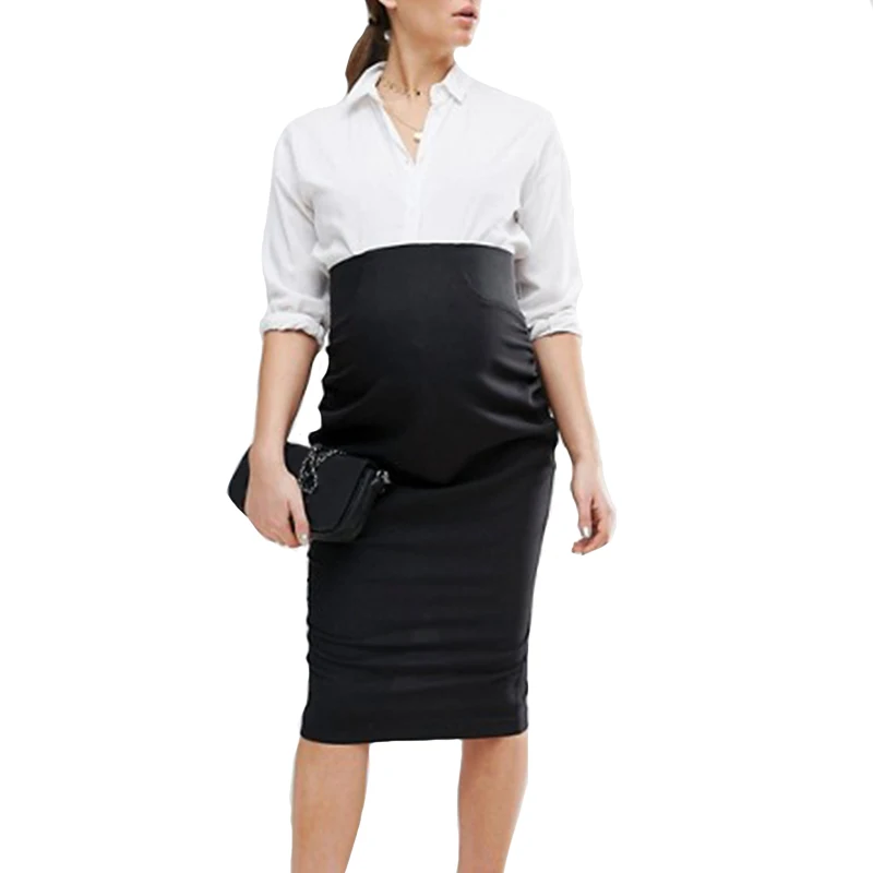 5XL Plus Size Skirt Formal Split Hem High Waist Skirts For Women Office