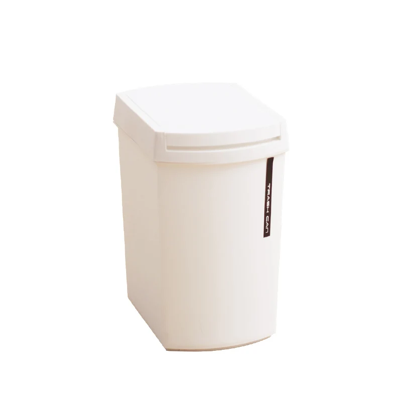 Нажимной пластиковый домашний мусорный ящик для мусора, бак для хранения в ванной, ящик для мусора, кухонная мусорная корзина, мусорная корзина для автомобиля - Цвет: 11L White
