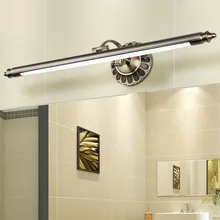 Vintage cobre europeo/lámpara de espejo Led de acrílico de aluminio brozen para armario de baño vestidor luz de pared impermeable antioxidante 1033