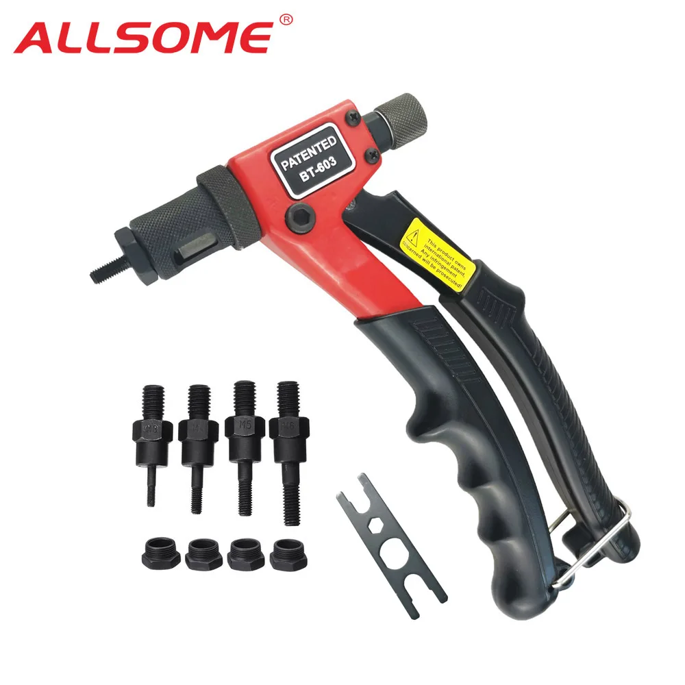 ALLSOME BT 603 Manual Riveter Gun Hand Rivet Tool Kit Rivet Nut Setting
