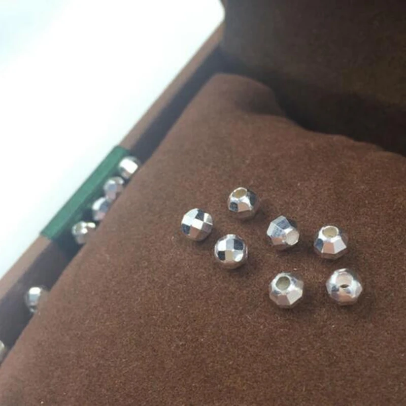 

5MM 5G-40Pcs/ Pack " Fake One Penalty Ten " 92.5% Sterling Silver Ball Spacers Loose Beads Jewelry Findings Accessories