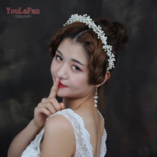 YouLaPan HP189, свадебные аксессуары для волос, свадебная тиара, повязка для волос ручной работы с жемчугом, свадебные украшения для волос, свадебная повязка для волос