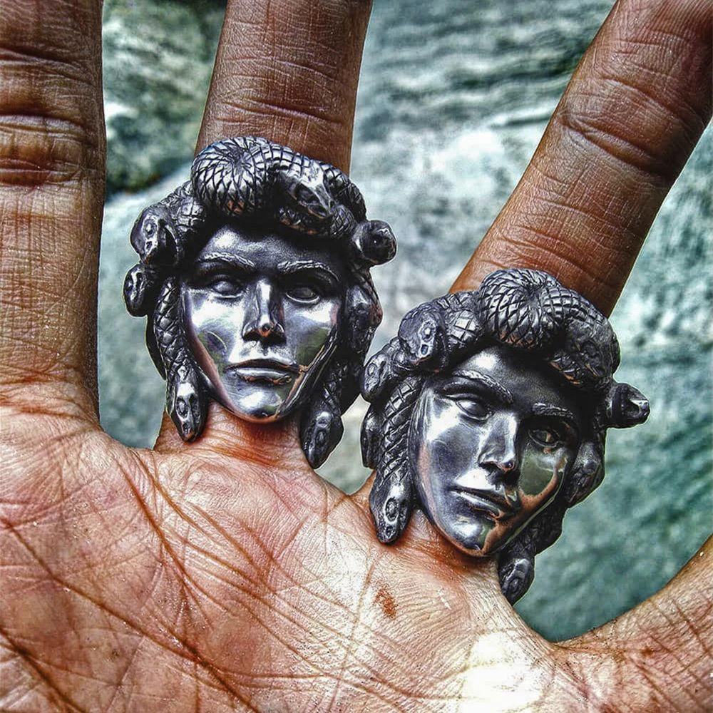 Кольцо Medusa из нержавеющей стали в стиле древней греческой мифологии готическое