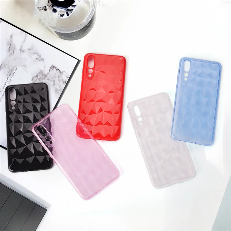Ультратонкий Мягкий ТПУ чехол для телефона huawei P20 Lite Pro алмаз узорчатый Clear Coque P8 P9
