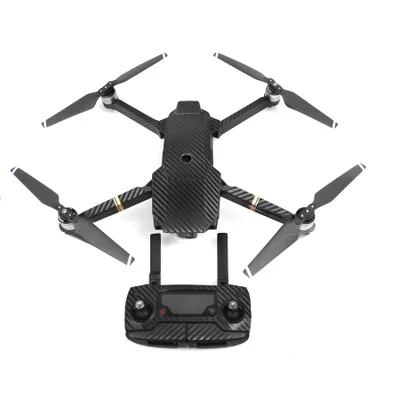 Водонепроницаемые Углеродные графические Стикеры для DJI Mavic Pro красочные наклейки для кожи для тела дрона/дистанционного управления/батареи/руки - Цвет: Black