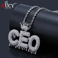 GUCY Custom Name Bubble Letters Chain Pendants Necklaces Iced Out Charms CZ Hip Hop Men's Jewelry With Gold Silver Tennis Chains
