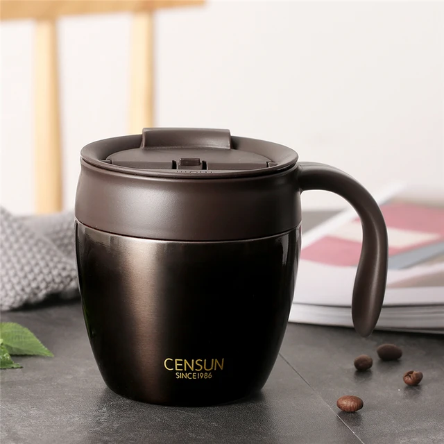 $US $11.03 320ml Stainless Steel Coffee Mugs Thermos Insulation Water Bottle Cups Drinkware With Handle Lid Tr