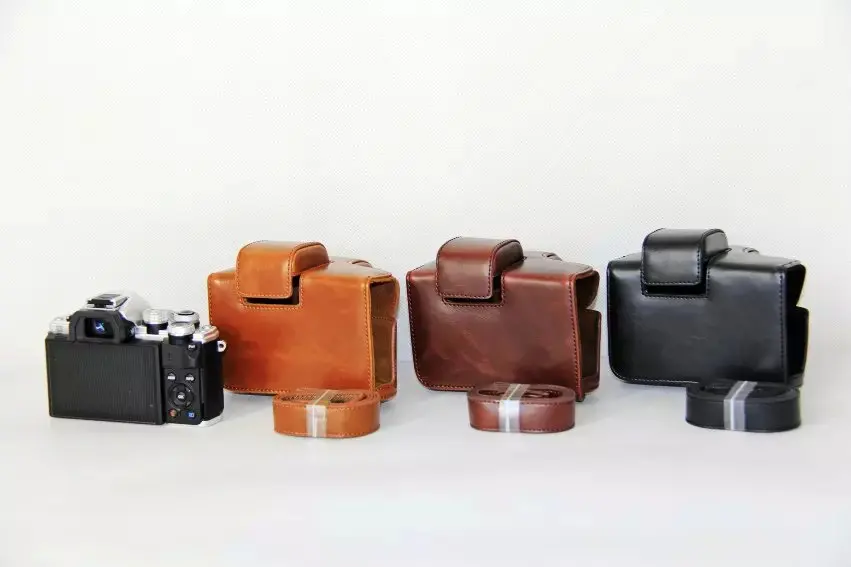 New Pu Leather Camera Case Bag For Olympus EM10 Mark II EM10 III EM10 II EM10 Mark III Camera Bag Cover With Strap
