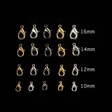 50pcs 10/12/14/16mm Silver Gunblack Gold Lobster Clasps For Jewelry Making Necklace Closure Connector DIY Bracelet End Hooks 50pcs 10/12/14/16mm Silver Gunblack Gold Lobster Clasps For Jewelry Making Necklace Closure Connector DIY Bracelet End Hooks