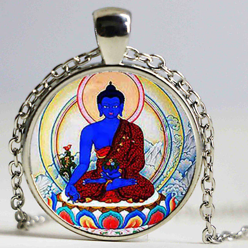 Buddha pendant and necklace, Buddha jewelry. Buddhist pendant.sliver