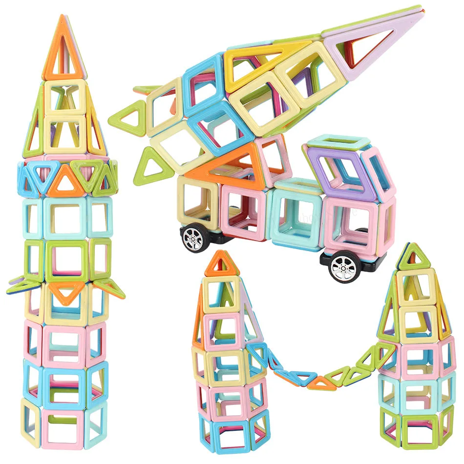 114 шт. до 196 шт. магнитных блоков Магнитный конструктор Строительство игрушки набор магнит Развивающие игрушки для Для детей подарок