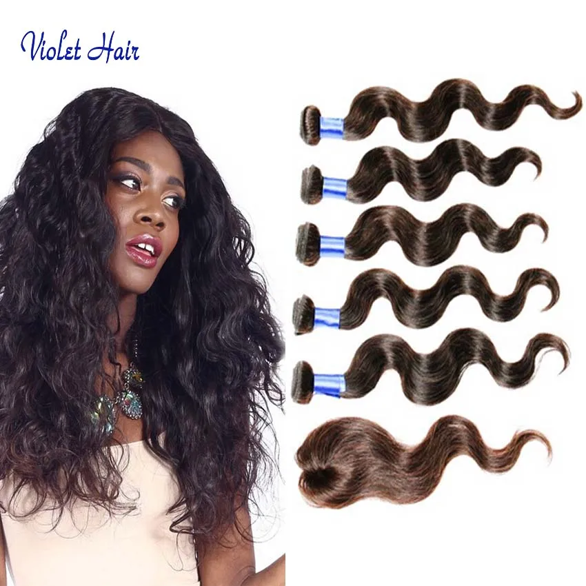 7a Wet And Wavy Virgin Brazilian Hair 5 Bundles With Closure