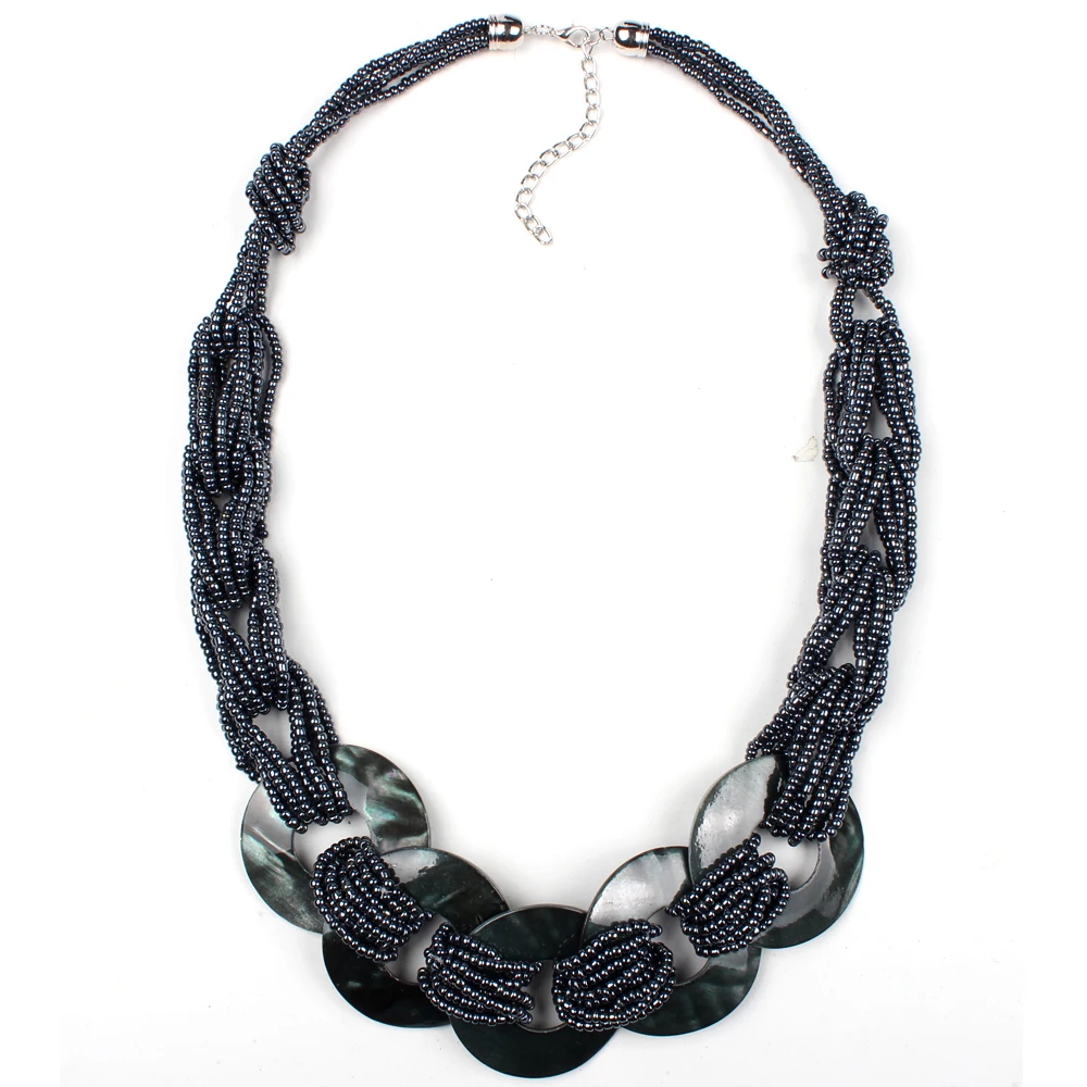 Claire jin большая оболочка ожерелье маленькие бусы Этническая бижутерия ручной работы богемное ожерелье s модный аксессуар женский длинный свитер цепь