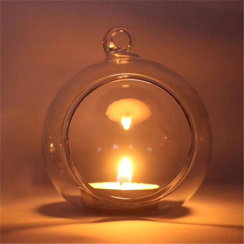 

2018 Creative Crystal Glass Hanging Candle Holder Candlestick Home Wedding Party Dinner Decor Romantic Candlestick