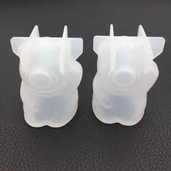 

2019NEW Diy crystal epoxy 3D mirror blessing pig mold aromatherapy plaster hand-made silicone moldn