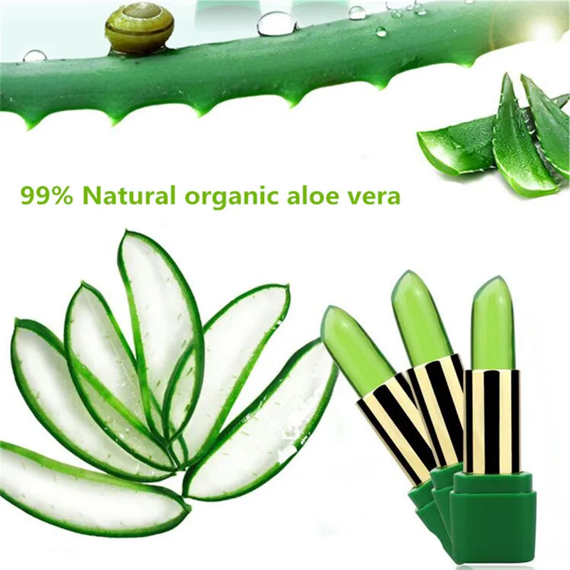 

New Batom 99% ALOE VERA Natural Temperature Change Color Jelly Lipstick Long Lasting Moistourizing Lip Makeup maquiagem