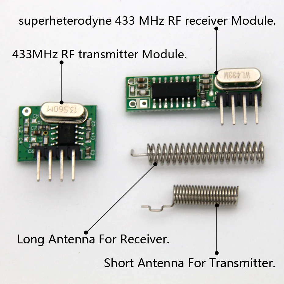 1 комплект радиочастотный модуль 433 МГц Супергетеродинный приемник и передатчик Комплект с антенной для Arduino uno Diy комплекты 433 МГц пульт дистанционного управления