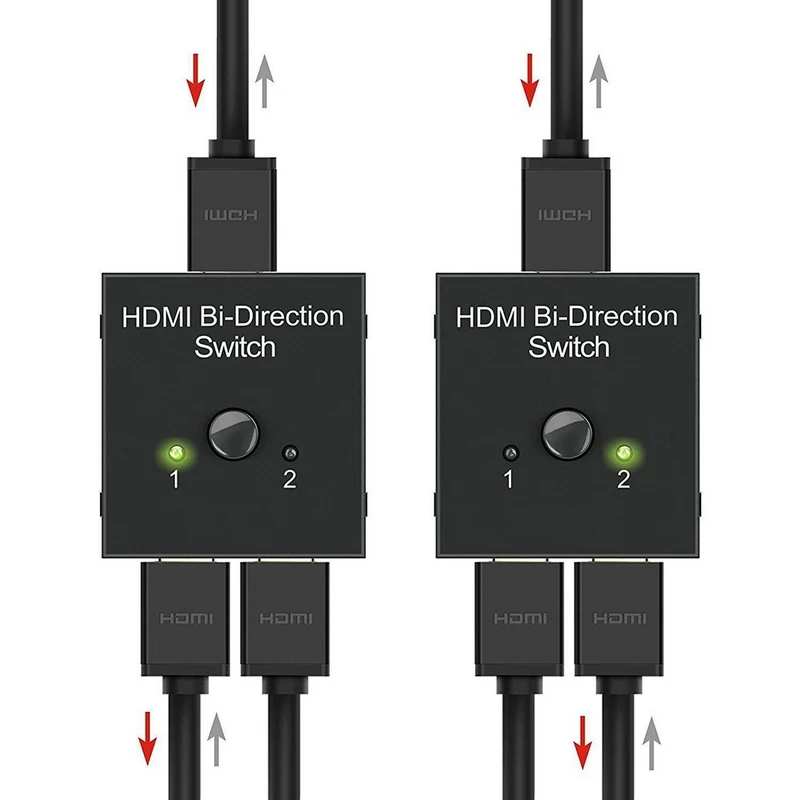 2-Port HDMI Bi-directional 2x1 Switch Switcher /& 1x2 Splitter Selector 3D 4K UHD