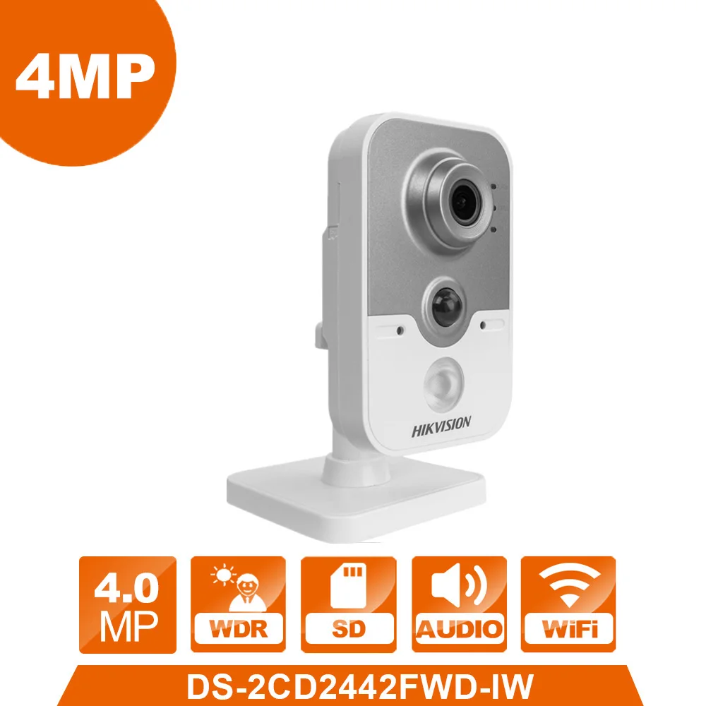 

Hikvision DS-2CD2442FWD-IW Wireless 4MP Cube POE IP Camera Security H.265 SD Card Slot Cam Alarm System CCTV Video surveillance