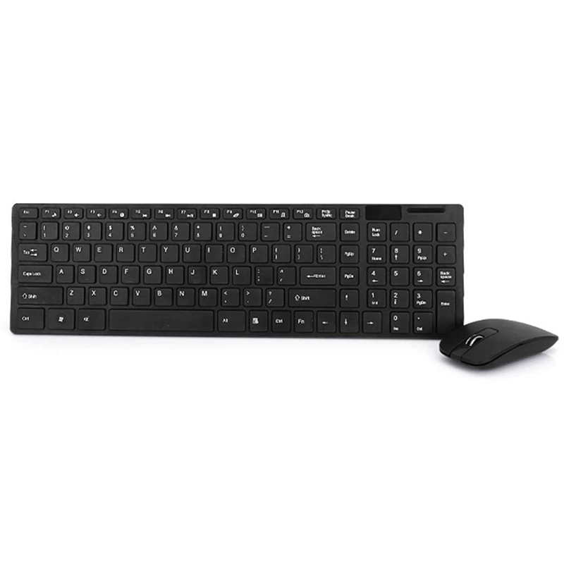 

Metoo Russian/ English 2.4G Wireless Keyboard and Optical Mouse Combo Black/white 101 Key for Windows android IOS +Gift
