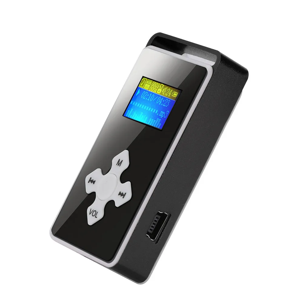 Черный USB цифровой MP3-плеер ЖК-экран поддерживает Micro SD/TF карты 32G расширение зеркало МУЗЫКА медиаплеер#10 - Цвет: Черный