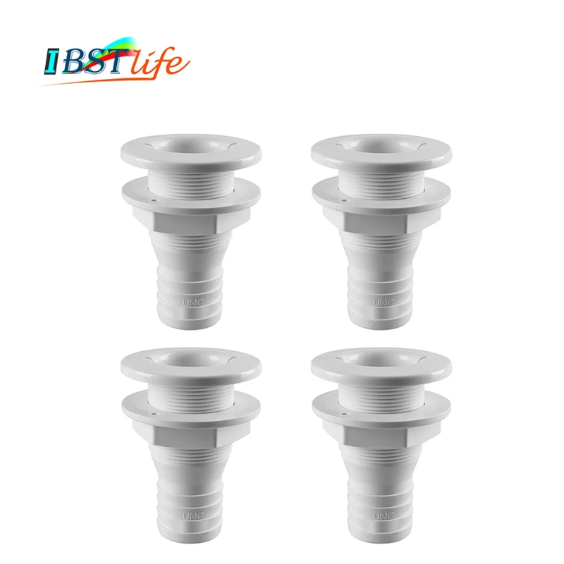 

4PCS Plastic Thru Hull Bilge Fitting For Bilge Pump Aerator Hose of Boat Marine Yacht Sail RV Camper Truck 3/4 to 1 inch