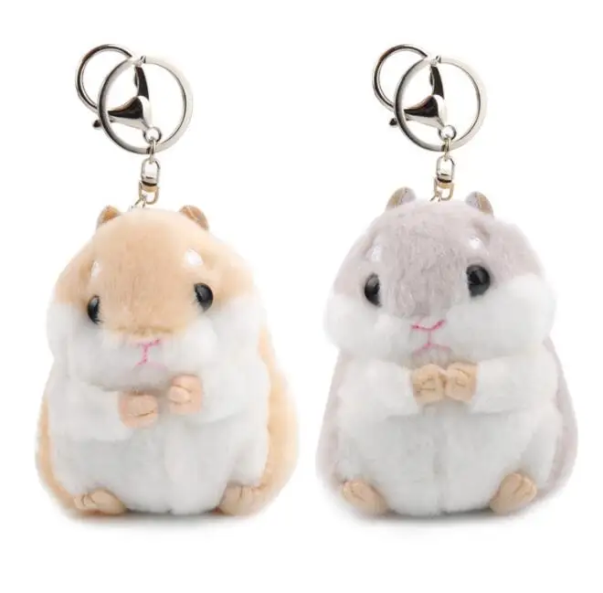 Baby-Kids-Kawaii-Cute-Soft-Pom-Plush-Cartoon-Animal-Small-Hamster-KeyChain-Toy-Doll-Key-Chain