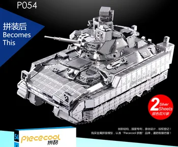 

Piececool 3D Metal Puzzle M2A3.BRADLEY.IFV Tank Model DIY Laser Cutting Assemble Jigsaw Toy Desktop decoration GIFT For Adults