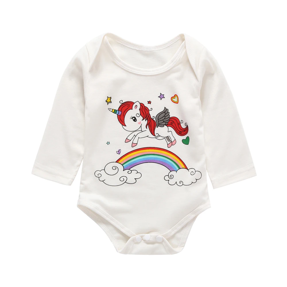 Одежда для новорожденных детская одежда для близнецов лозы; боди с длинными рукавами Unicorn трико, Одежда для младенцев, хлопковый комбинезон для маленьких девочек восхождение пижамы