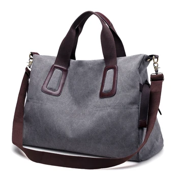 

Canvas Handbags Casual Large Capacity Female Tote Hobos Solid Shoulder Bags for women 2018 Vintage Crossbody Handbag Bag Bolsas