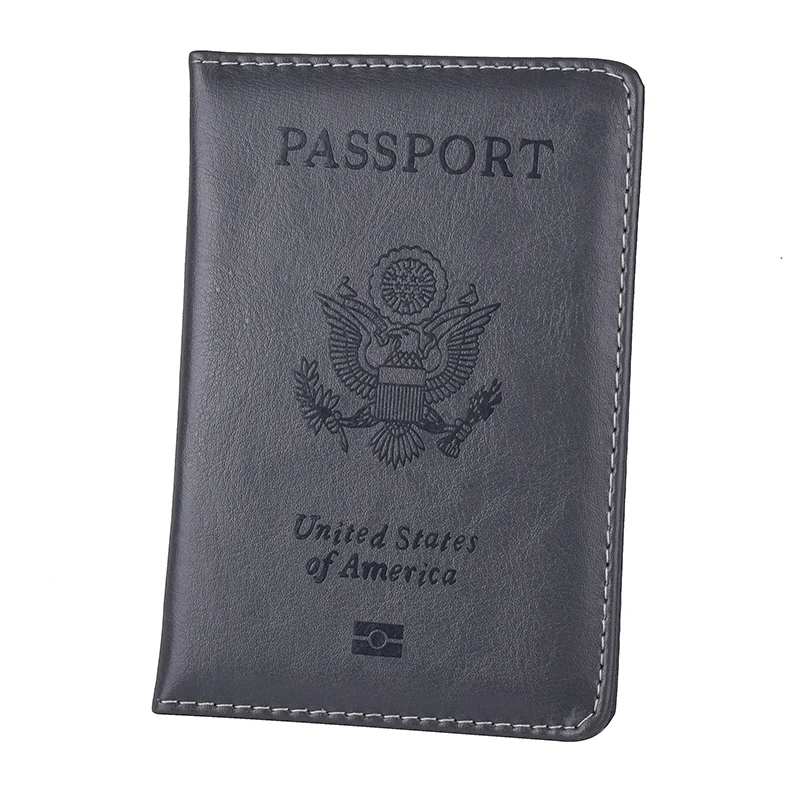 

USA PU Leather Passport Cover United State Women Men Passport Holder US Fashion Travel Passport Case Wallet