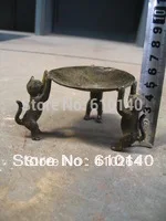 

Three kitty old china bronze light Marvellous statue