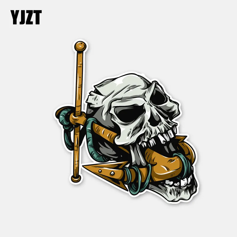 

YJZT 10.9CM*12.3CM Car Styling Anchor Skull Head Decal Motorcycle Car Sticker 6-3068