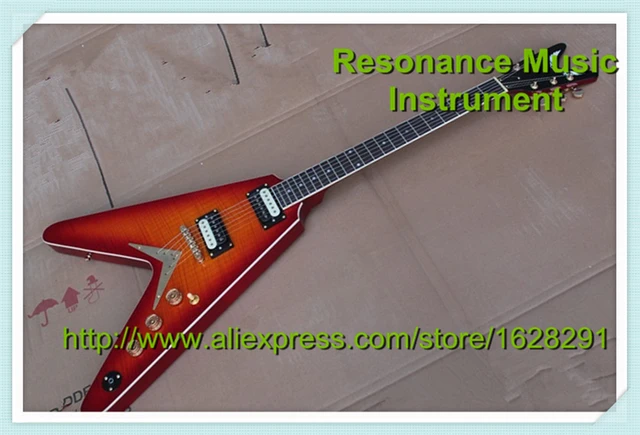 Cheap Top Selling Cherry Sunburst Flying V Electric Guitar Classical Golden Hardware China OEM Guitar Left Handed Avaialble