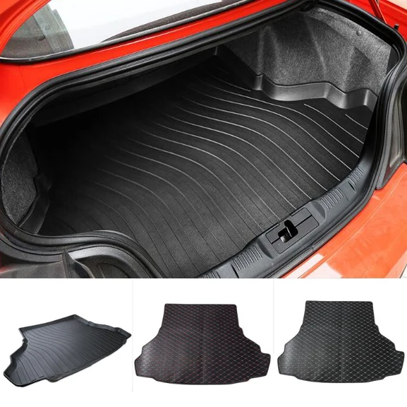 

Newest Heavy Duty 3 D Cargo Linger Rear Trunk Floor Mat Rubber PU For Ford Mustang 2015 16 17 Up Free Shipping