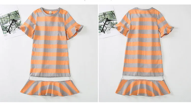 Mesh Patchwork Teenage Kids Summer T Shirt Long Little Girls Tshirt Dress Cotton Green Pink Flare Sleeve Tops For Girls Clothing  4 5 6 7 8 9 10 11 12 13 14 15 16 years little teen girls tees little girls tshirts (15).jpg