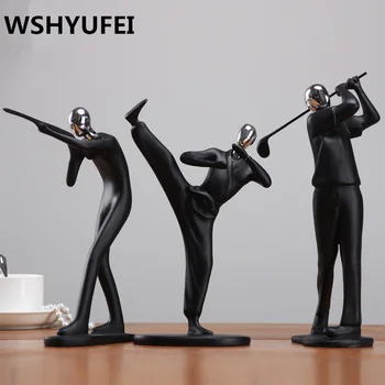 

Modern decorative sculpture dancing/sport/singing resin figurines collections prize/gift for event pure white/black/red ornament