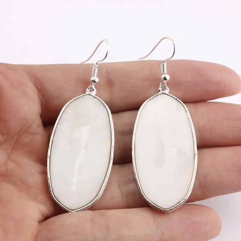 

ZWPON 2018 Fashion Silver Shell Oval Earrings for Women Famous Brand Designer Jewelry KS Statement Earrings pendientes Wholesale