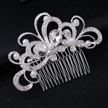 Diamond butterfly comb Fashion Wedding Bridal Crystal Rhinestone Flower Faux Pearls Hairpin Diamante Hair Clip Comb Diamond butterfly comb Fashion Wedding Bridal Crystal Rhinestone Flower Faux Pearls Hairpin Diamante Hair Clip Comb