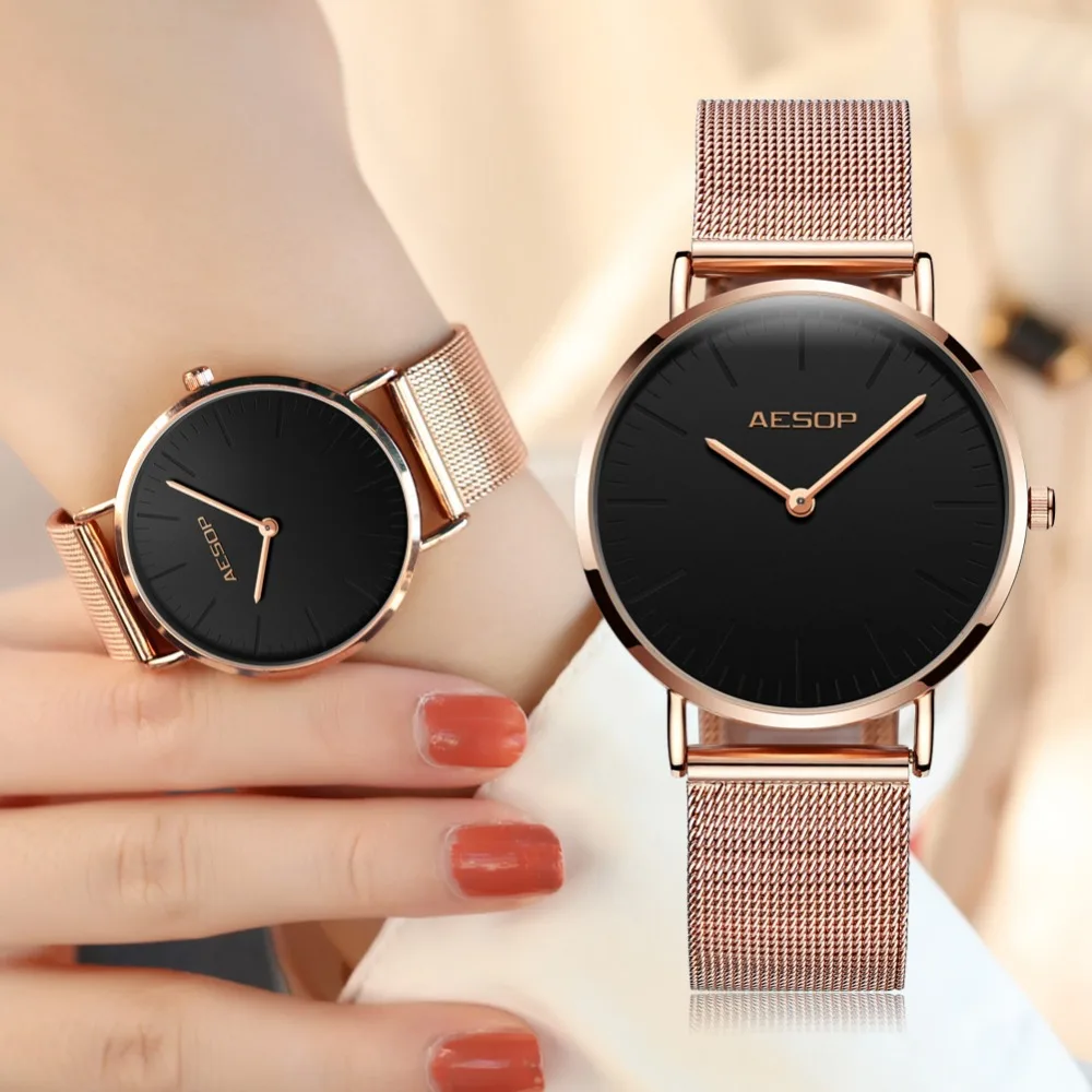 Quartz Ladies Watch Brand Luxury AESOP Women Watches Stainless Steel Rose Gold Watches Sport Wrist Watches relogio feminino 2018