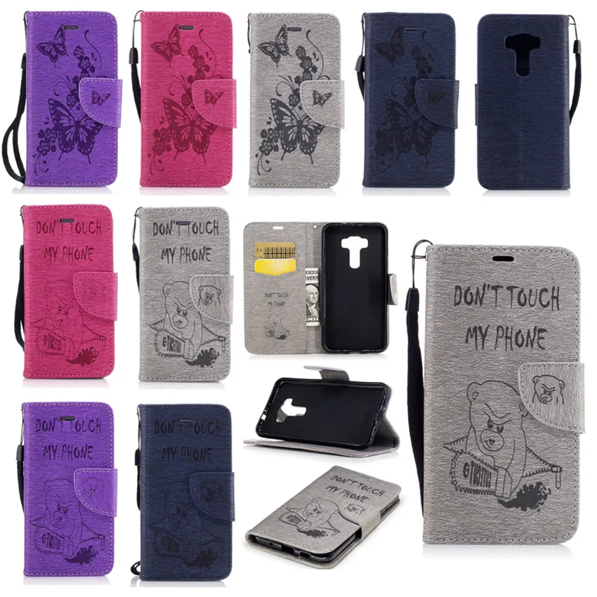 

TopArmor Embossed PU Leather Phone Case For ASUS Zenfone 3 ZE520KL Flip Wallet phone Cover For ASUS Zenfne 3 ZE520KL phone case