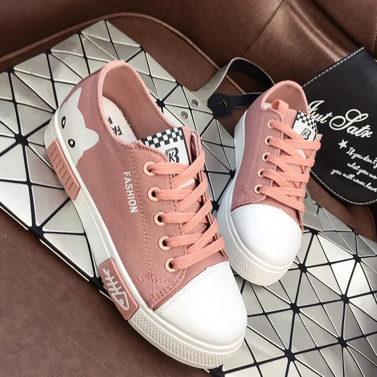

2019 Summer New Canvas shoes schoolgirl single shoes fashion breathable flat bottom sports casual women's shoes