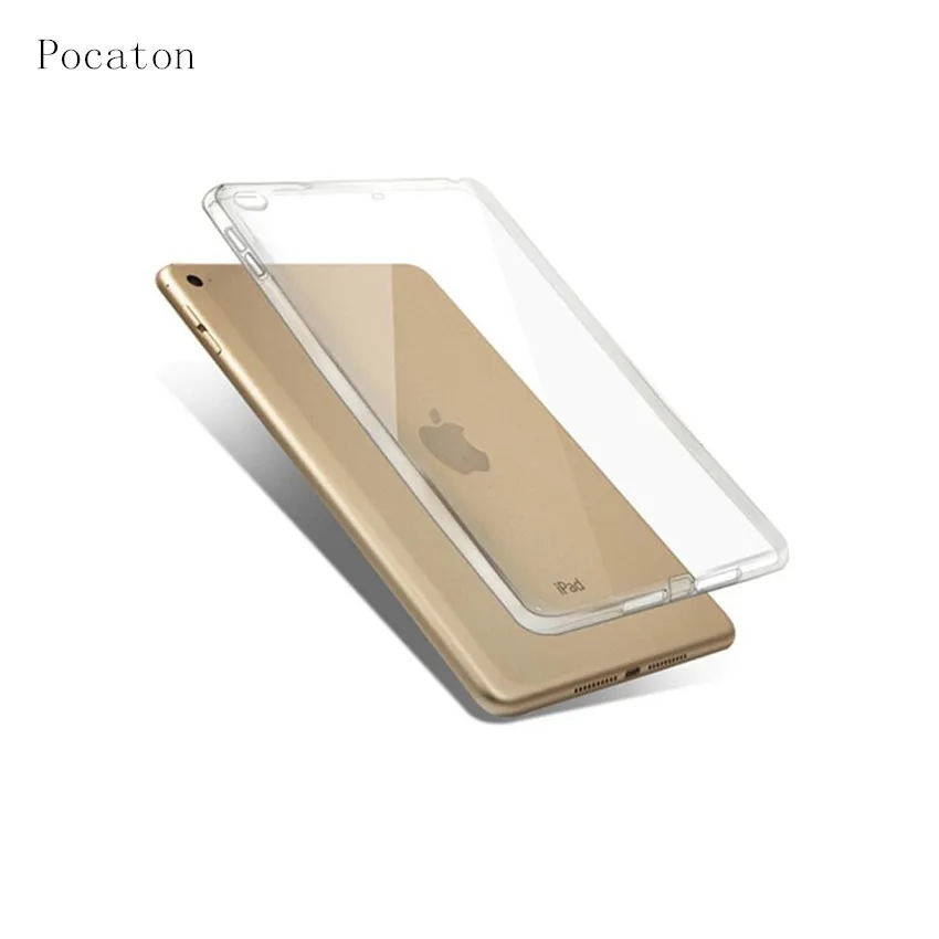 Чехол для нового iPad 9 7 дюймов 2017 Pocaton прозрачный силиконовый чехол Прозрачный