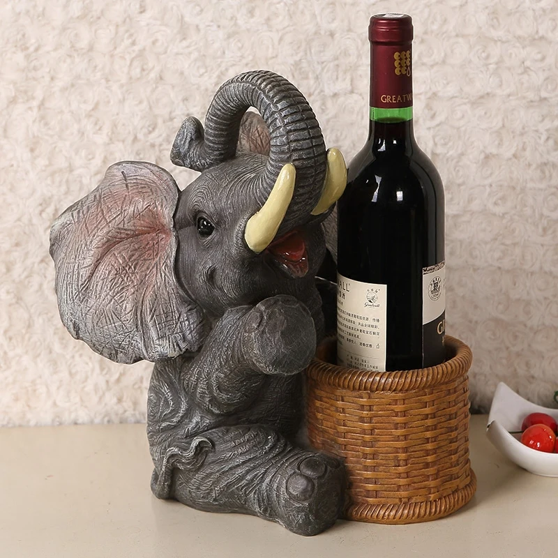 Creative desktop Entrance decoration Wine rack Bottle rack Elephant living room TV Wine