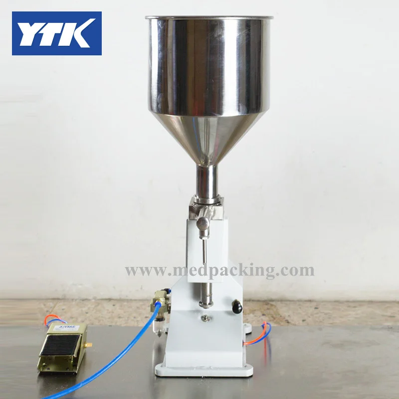 

YTK Pneumatic Filling Machine (5~50ml) for Cream & Shampoo & Cosmetic with foot pedal