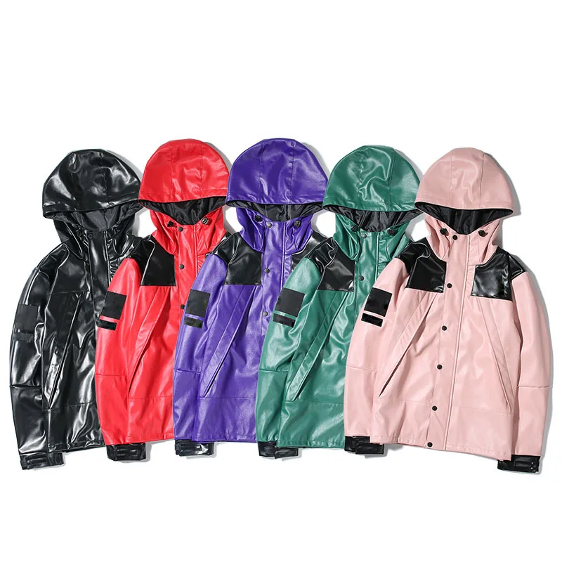 2019 Windbreaker Classic Cooperation Bogo Leather Sitiching Color Blocking Women Men Jacket Hiphop Streetwear Men Jacket Coat 2019 Windbreaker Classic Cooperation Bogo Leather Sitiching Color Blocking Women Men Jacket Hiphop Streetwear Men Jacket Coat