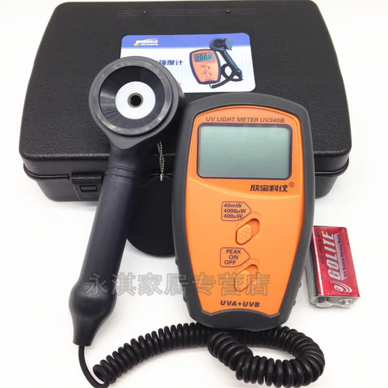 UV340B Pocket UV Light Meter UVA & UVB Measure Tester The intensity of